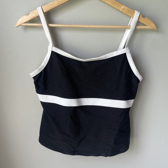 Lands End Tankini‎ Swim Suit Top Womens Size 8 Black And White - Picture 1 of 6